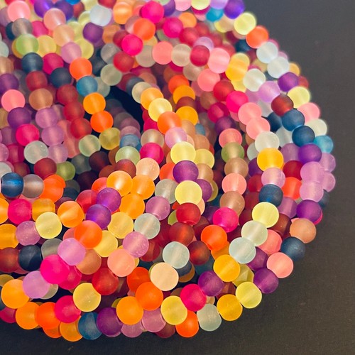 Glasperlen mix gefrostet glas - gefrostet,