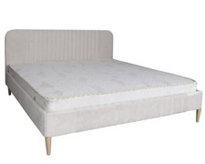 Ehebett Samt Bett Weiss 180x200cm Doppelbett Glamour Bettgestell Polsterbett
