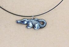 Hämatit Edelstein Krokodil Anhänger | ca.16 x 41 mm (S-7 )