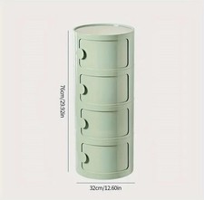 stylischer Acryl Nachttisch 4 Schubladen Schrank Organizer Kommode rund grün