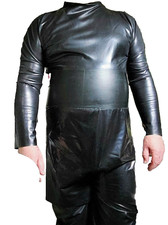 Latexanzug mit Gummihandschuhe und nur Maske in 1 mm Gummi, Anzug 52 