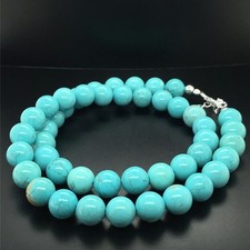 COLLIER 925/- SILBER MIT SYNTH. TÜRKIS SCHMUCKJAGD