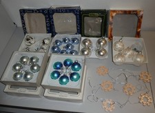 31 Weihnachtsbaumkugeln_Christbaumkugeln_blau / Silber/ champagner_GLAS_+ Zugabe