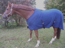MICROFLEECE-ABSCHWITZDECKE Kreutzbegurtung NEU 155 cm dunkelblau !!