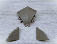 Rehau Nobilia 3er WAP grau Formteile Ecke Wandabschluß Wischleiste