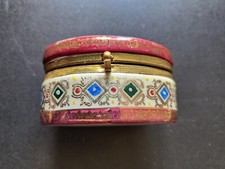 Porzellan Deckeldose mit Metallmontierung