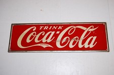 seltenes originales altes Coca-Cola Blechschild Reclame Werbung 45cm x 14cm