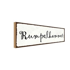 Holzschild 10x27 cm rumpelkammer Dekoration Deko Geschenk Holz Schild