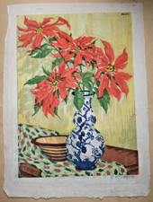 Weihnachtsstern, Seidenpapier, 40x55 cm. sign. Stempel MEPH,um 1920, M.E.Philipp