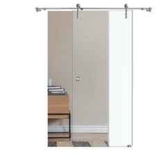Komplettset Glasschiebetür mit Edelstahlsystem 9 Modelle konfigurierbar