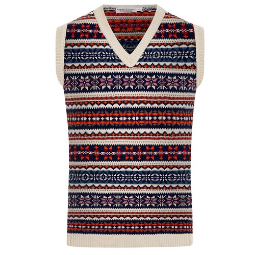 Herren strick fairisle tanktop - strick,