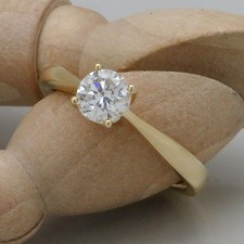 Ring Solitär Verlobung Damen Gold 0,60ct I-si Brillant 750/18K Gelbgold Gr. 53