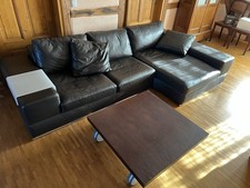 Musterring Ecksofa L-Form dunkelbraun echt Leder