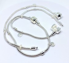 Bettelarmband Schlangen Armband Walzen silbern S 925 Schnappverschluss