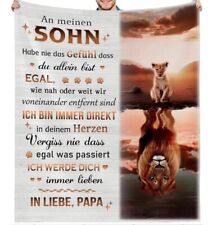 Persöhnliche  Kuscheldecke   "An Meinen Sohn  von Papa "150x200 cm