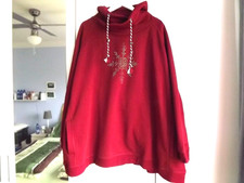 Da, Sweatshirt neu 58/60 rot Glitzer(Schneefl.) Tasch,Kordel L 80cm B.80cm