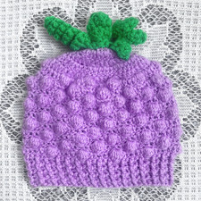 WUNDERSCHÖNE TRAUBE Handarbeit 0-3 Monate gehäkelt Baby Beanie Mütze