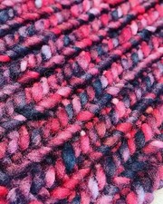 Knitters Design Filzwolle Schaal Bordeaux Rot  Ca 150x20cm Unikat Selbstgestrick