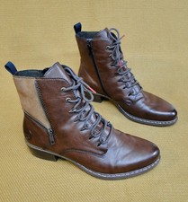 Rieker Antistress  Damen Schnürboots Stiefeletten Gr. 41 - 7,5(UK) Leder Braun