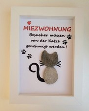 Steinbilder handmade 3D 🐱  Katze Steinbild Katzen