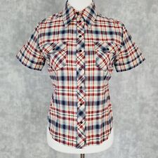 Street One Hemd 36 S Kariert Karo Kurzarm Rot Blau Bluse Geknöpft