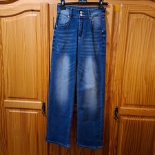 Jeans gr S Damen Weites Bein Baumwolle Stretch Neu !