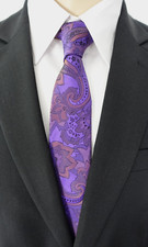 NEU - ATWARDSON Anlass/Business Krawatte - violett gemustert - Seide - Slim TOP