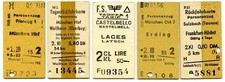 5 Edmondsonsche Pappfahrkarten DB/FS (1965 - 66) (FK 281)