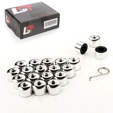 20x Radmuttern Abdeckkappen Radschraubenkappen Set 17 mm chromfarben für JAGUAR