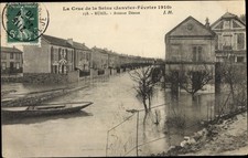 Ak Rueil Hauts-de-Seine, La Crue de la Seine, Avenue Deesse, Ruderboot - 2704856