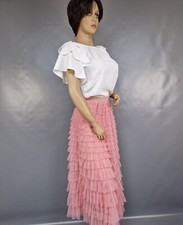 Damen Midi Rock Tüll Rock