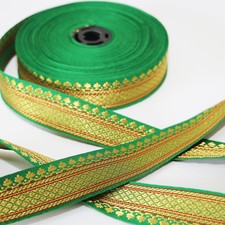 Borte 1M Orient Bordüre lfm 28mm Band Webband  Sariborte Nähen Grün 2,8