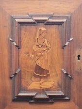 Alte Gründerzeit Schrank Tür Schreibtisch Marketerie Intarsien Frau Nussbaum