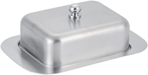 Edelstahl butterdose 250g mit - edelstahl,