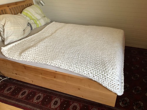 Tagesdecke weiss strick - tagesdecke,