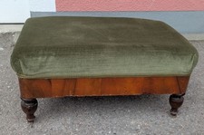 Biedermeier Fuß Schemel Hocker furniert Stoff bespannt Möbel