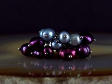 Ring Silber 925 Perlen violett