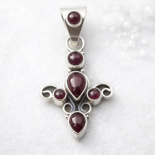 Granat anhänger silber 925 - granat,