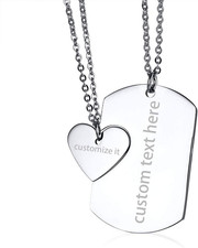 Freundschaftsketten Partnerketten Edelstahl Herz Dog Tag Puzzle Anhänger Paar
