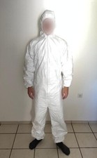 10 Einweg Anzüge, XL, Weiß, neu verpackt, Overall Schutzanzug mit Kapuze,