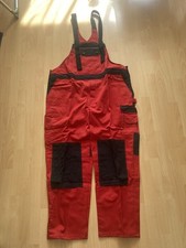 Arbeitshose - Latzhose - rot / schwarz - Gr. 60