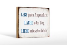 Holzschild liebe lache jeden
