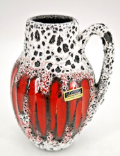 Scheurich 414-16 Vase Keramik ceramic Dekor pottery fat lava design 70er Vintage