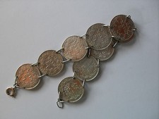 ARMBAND Trachten Silber Münzen Armband ½ Mark Deutsches Reich