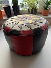Vintage 70 er Jahre Vintage Sitzhocker/Sitzpouf/Osmane/Kunstleder