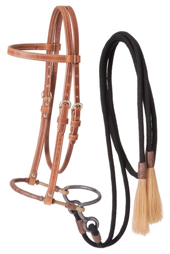 Leather training headstall - leather,