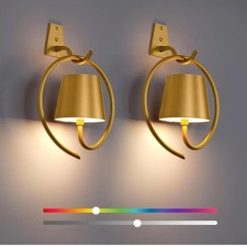 Faithorse Wandleuchte Innen, 2 Stück RGB Wandlampe mit Akku, Wandleuchte ohne