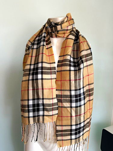 Damen schal kariert beige - schal,