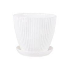 Kunststoff grüner Topf mit Drainageloch und Schale für Orchideen Sukkulenten u