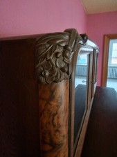 Anrichte, Buffetschrank Wurzelholz mit Aufsatz. Antik